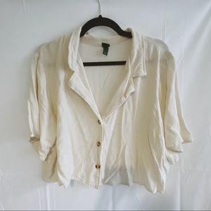 Button down cropped top
